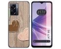 Funda Silicona para Oppo A77 5G diseño Corazones Madera Dibujos