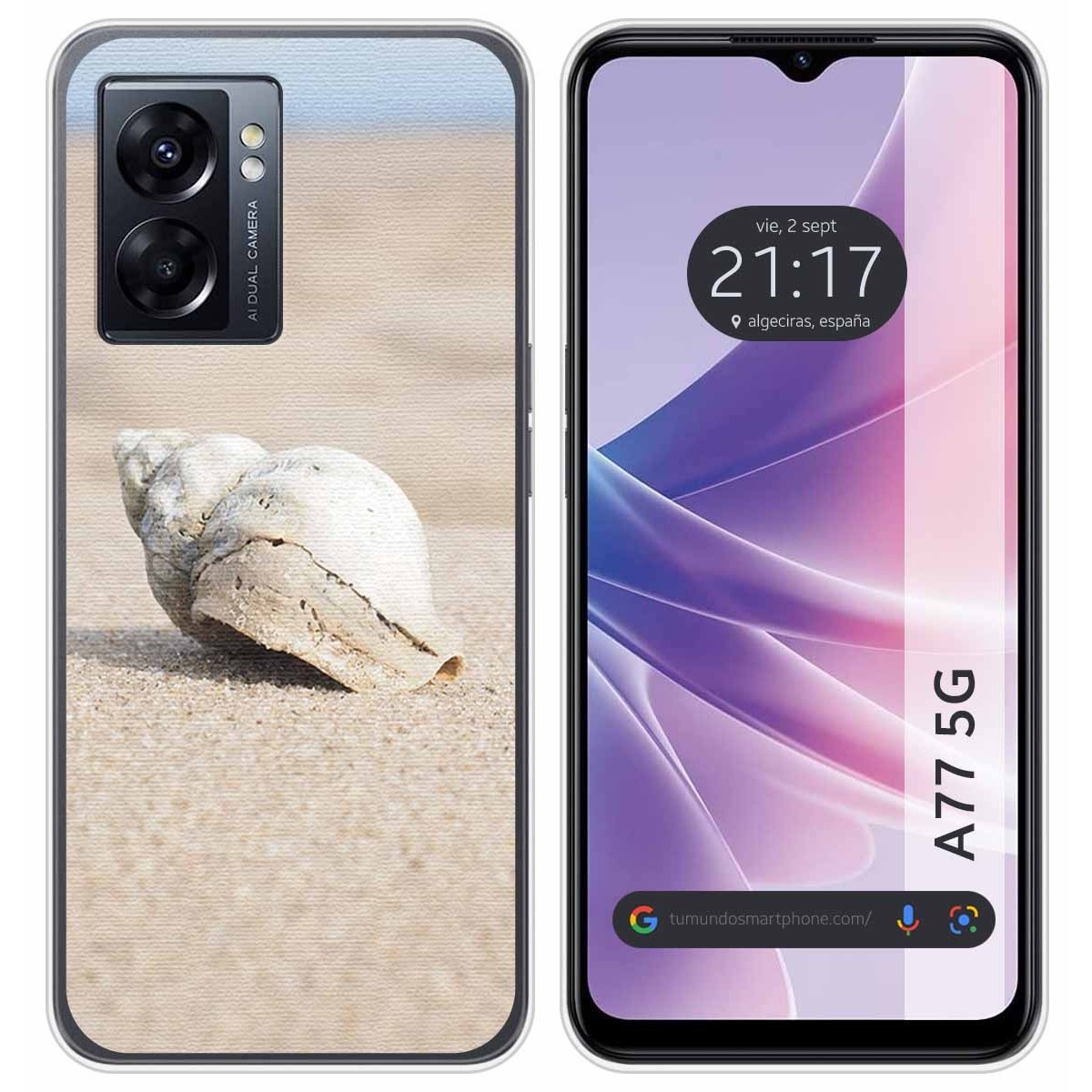 Funda Silicona para Oppo A77 5G diseño Concha Dibujos