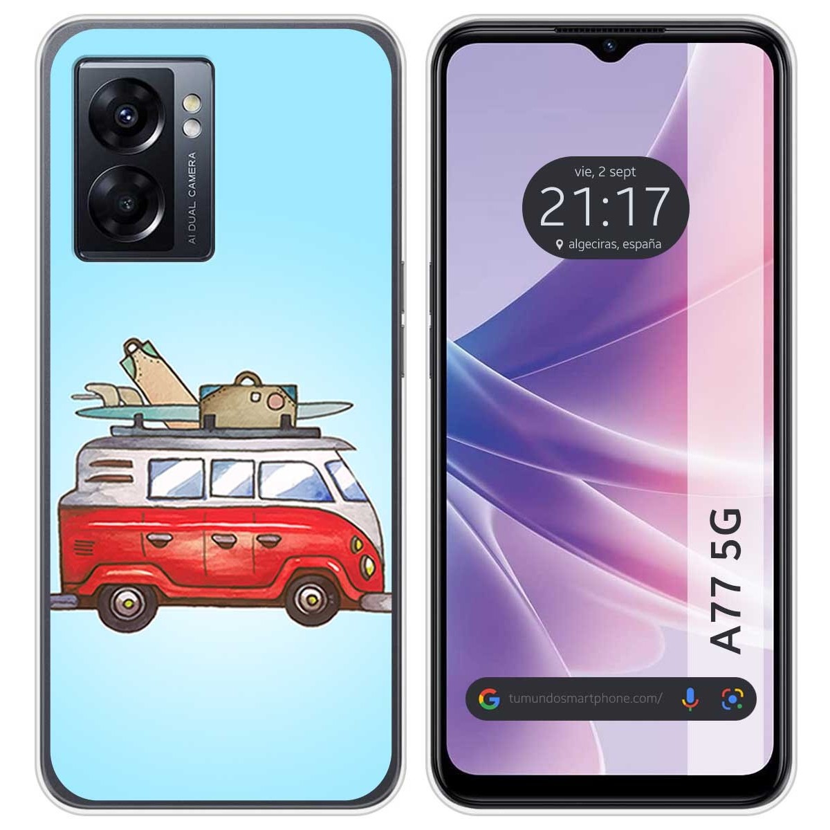 Funda Silicona para Oppo A77 5G diseño Furgoneta Dibujos