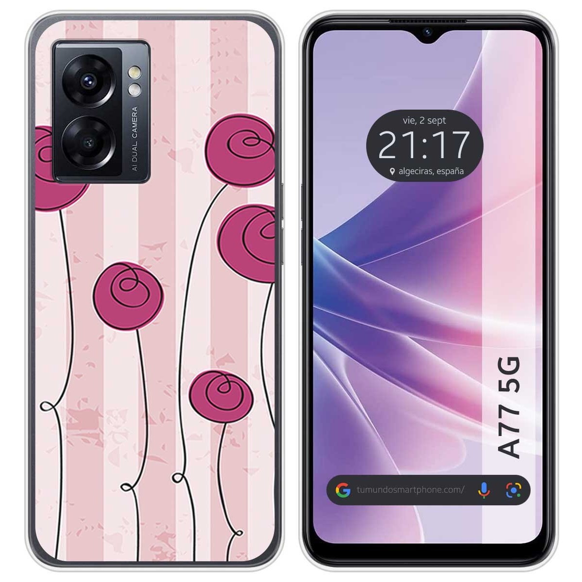 Funda Silicona para Oppo A77 5G diseño Flores Vintage Dibujos