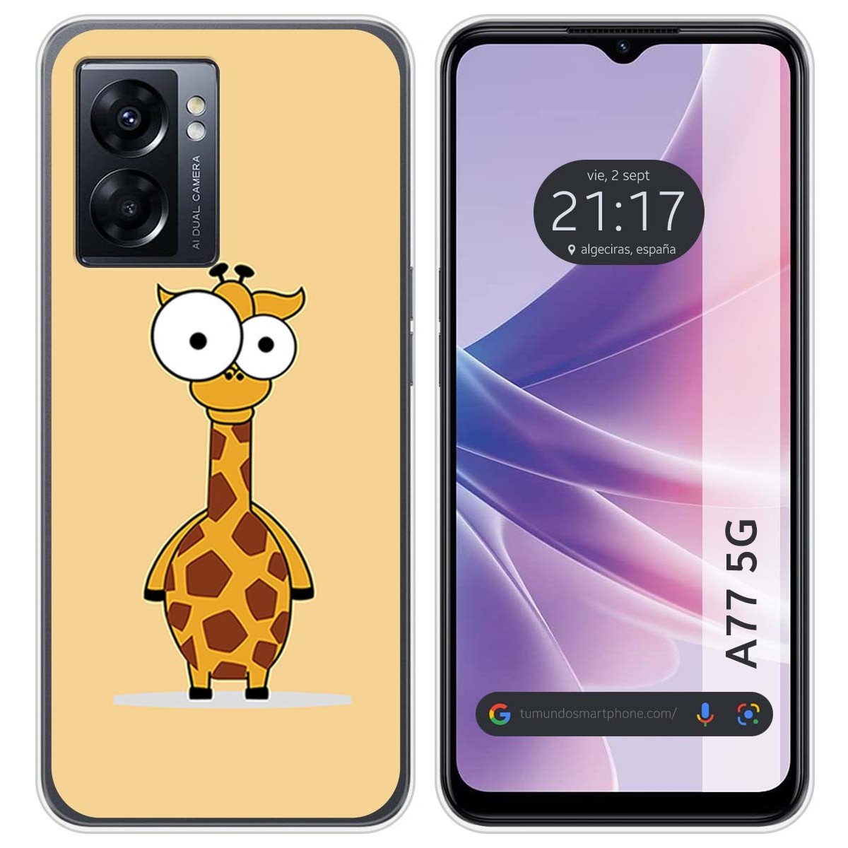 Funda Silicona para Oppo A77 5G diseño Jirafa Dibujos