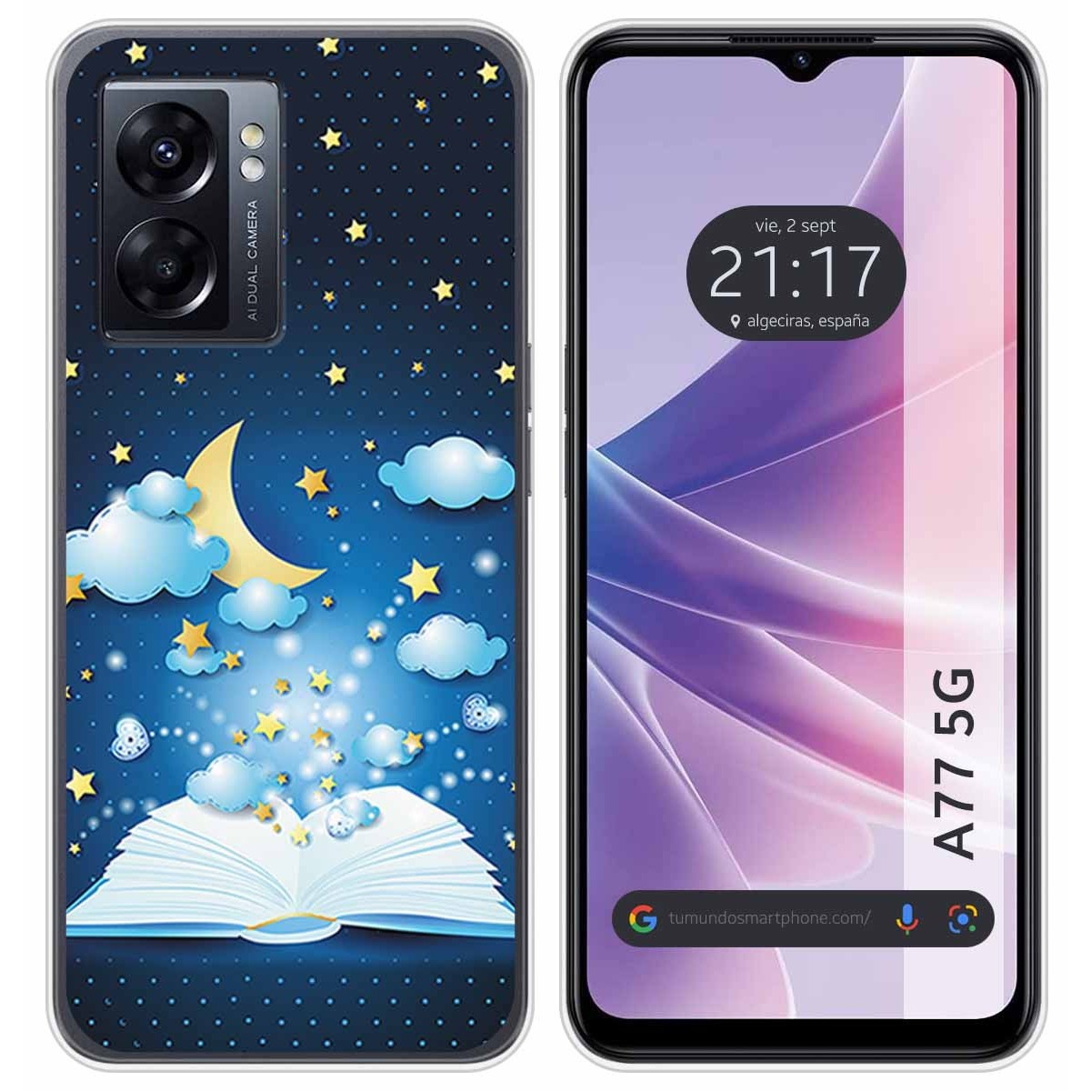 Funda Silicona para Oppo A77 5G diseño Libro Cuentos Dibujos