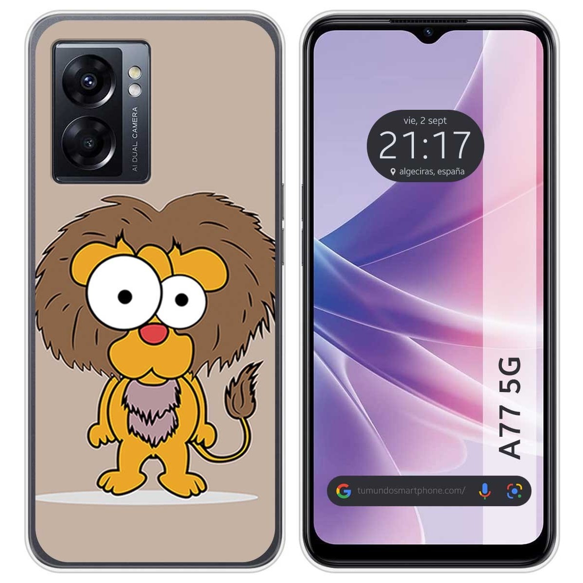 Funda Silicona para Oppo A77 5G diseño Leon Dibujos