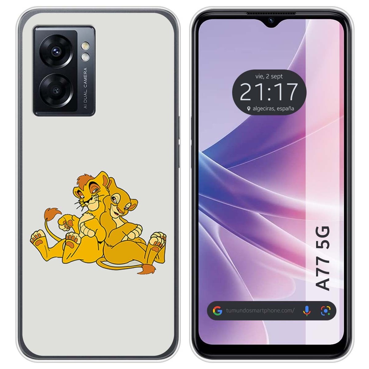 Funda Silicona para Oppo A77 5G diseño Leones Dibujos
