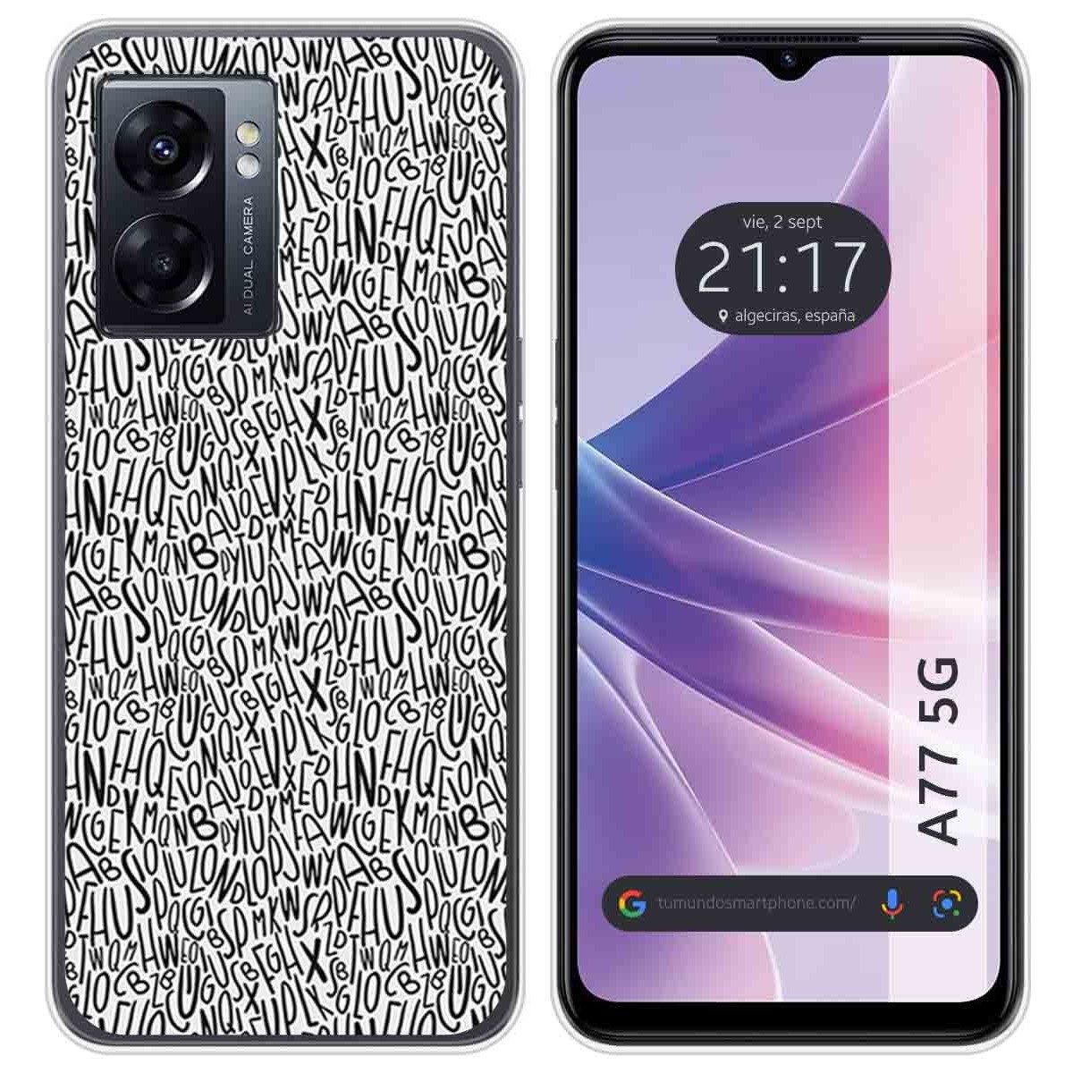 Funda Silicona para Oppo A77 5G diseño Letras Dibujos
