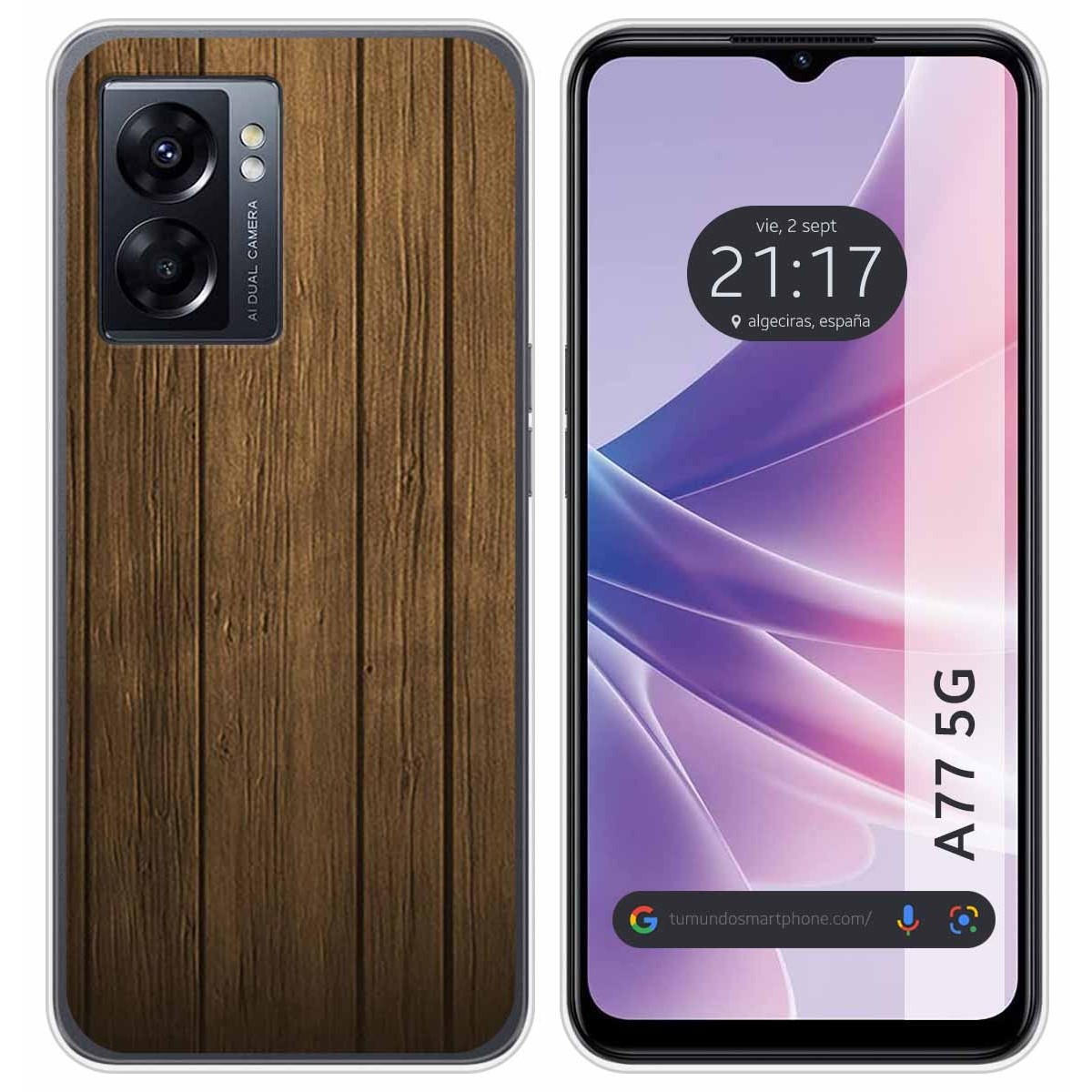 Funda Silicona para Oppo A77 5G diseño Madera Dibujos