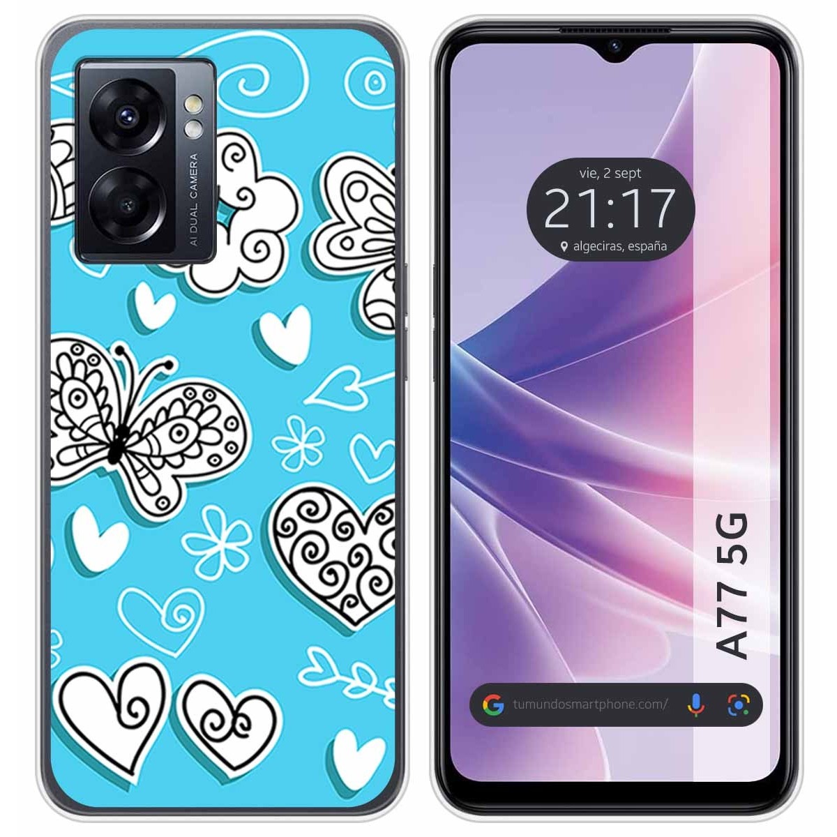 Funda Silicona para Oppo A77 5G diseño Mariposas Dibujos