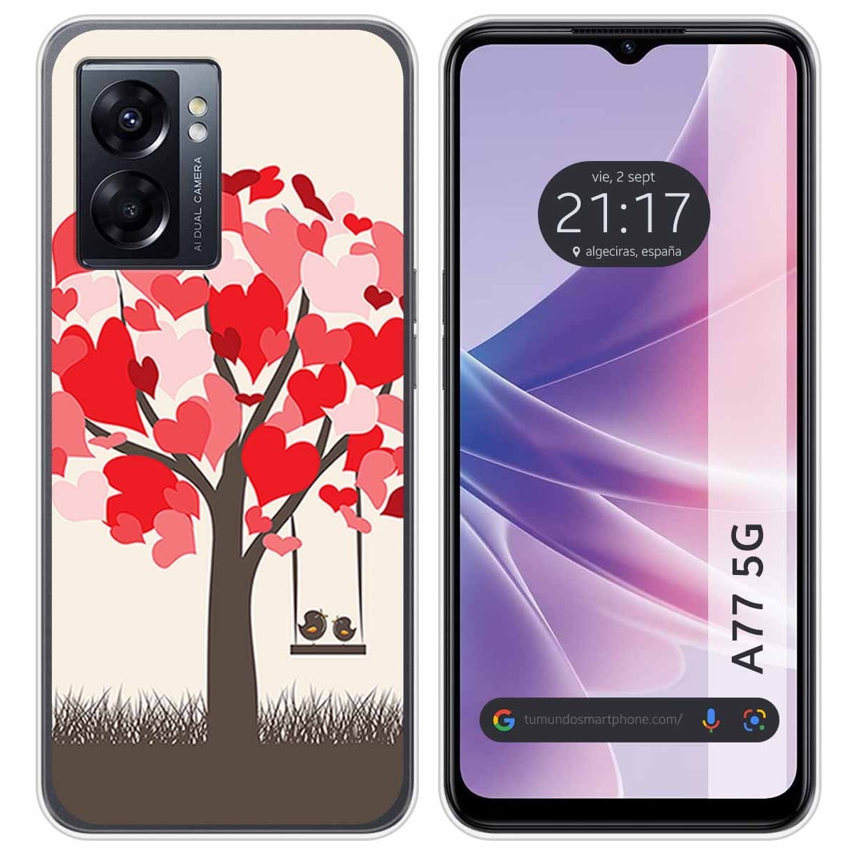Funda Silicona para Oppo A77 5G diseño Pajaritos Dibujos