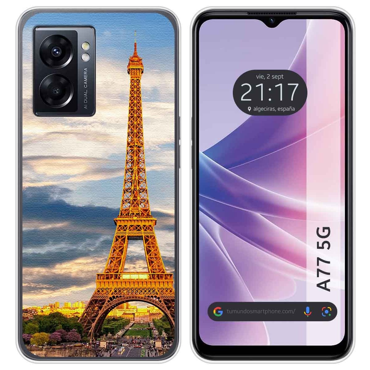 Funda Silicona para Oppo A77 5G diseño Paris Dibujos