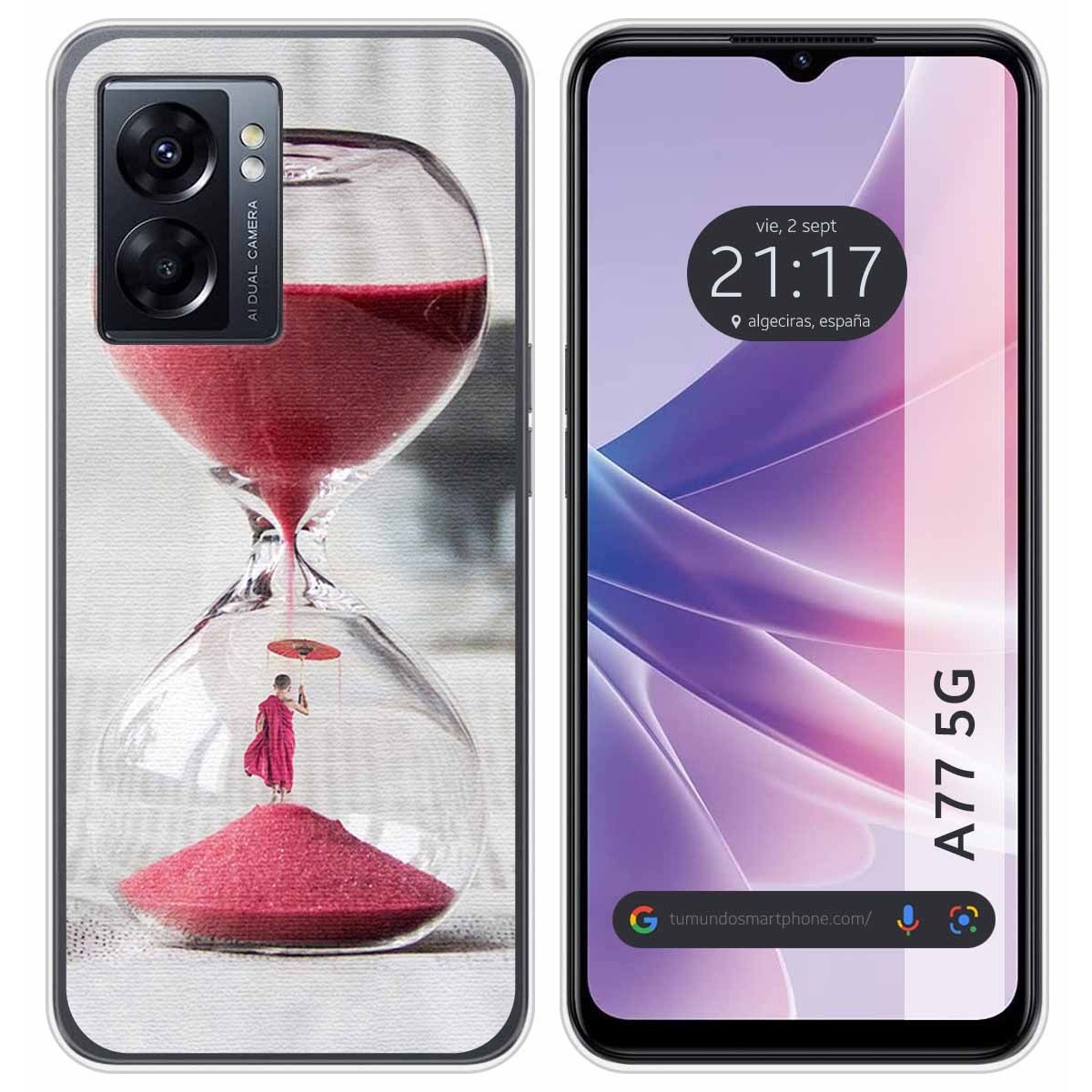 Funda Silicona para Oppo A77 5G diseño Reloj Dibujos