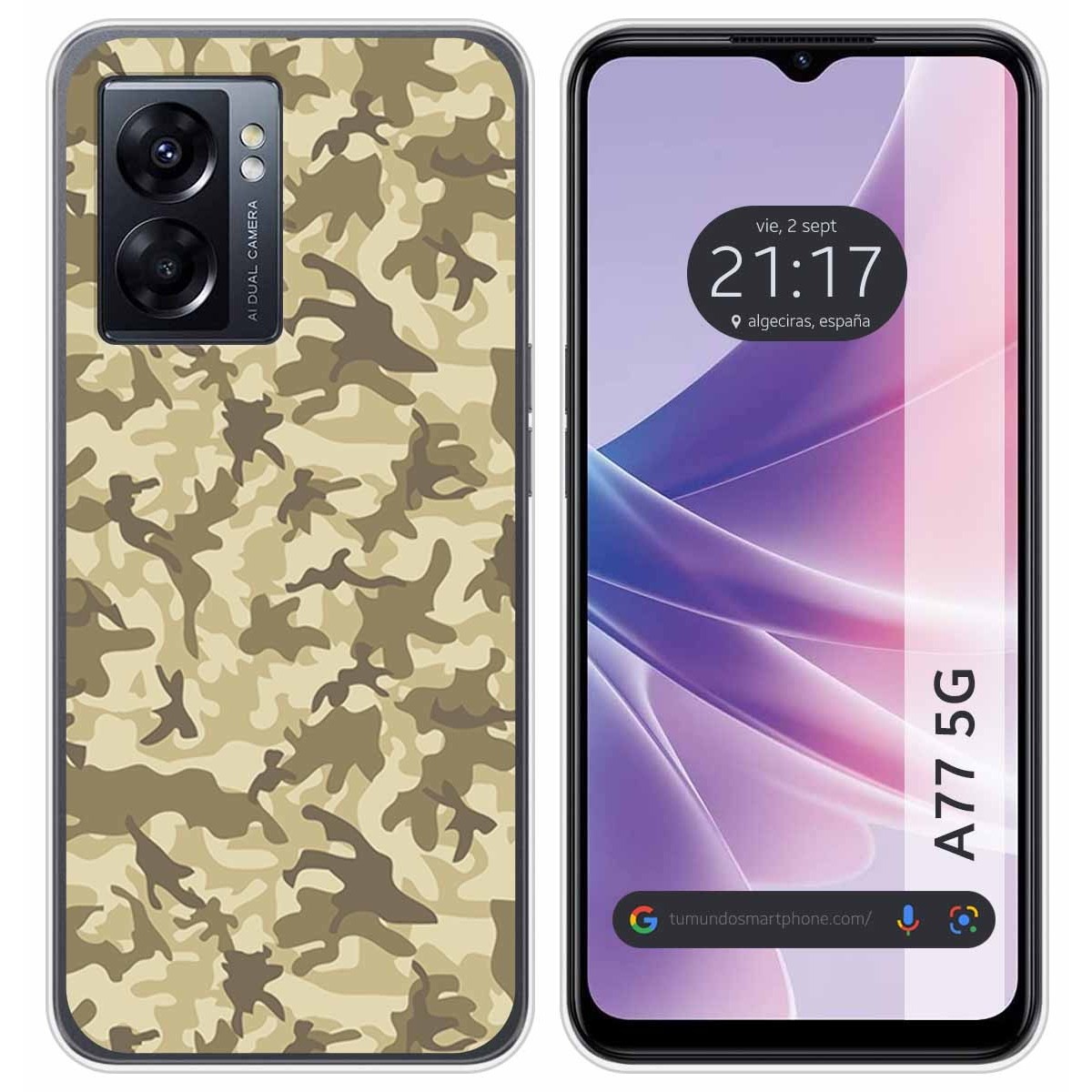 Funda Silicona para Oppo A77 5G diseño Sand Camuflaje Dibujos
