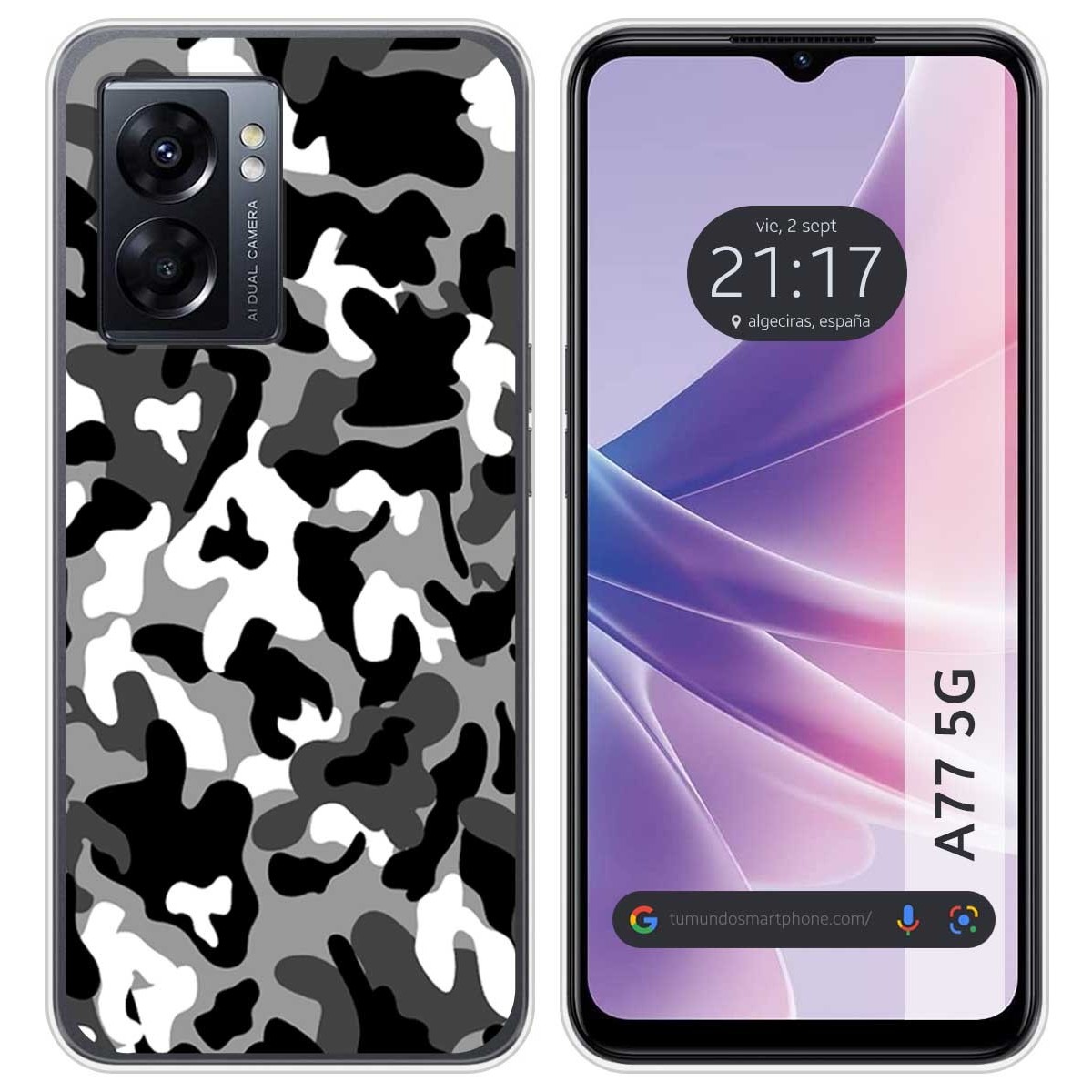 Funda Silicona para Oppo A77 5G diseño Snow Camuflaje Dibujos