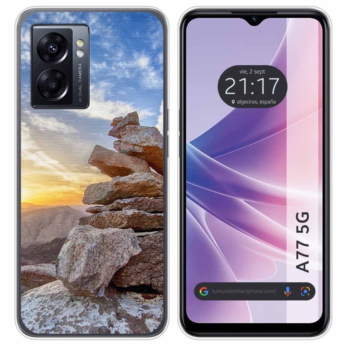 Funda Silicona para Oppo A77 5G diseño Sunset Dibujos