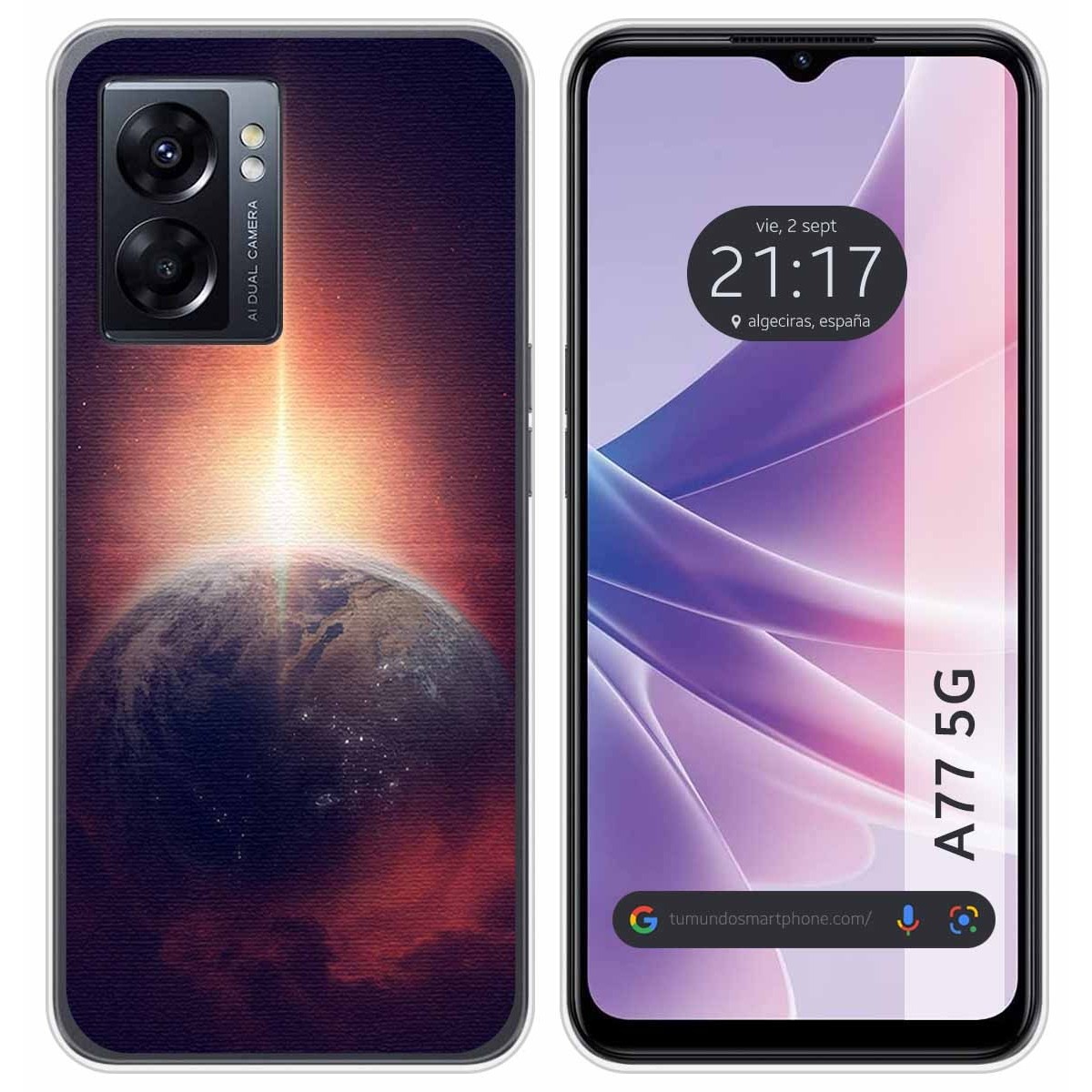 Funda Silicona para Oppo A77 5G diseño Tierra Dibujos