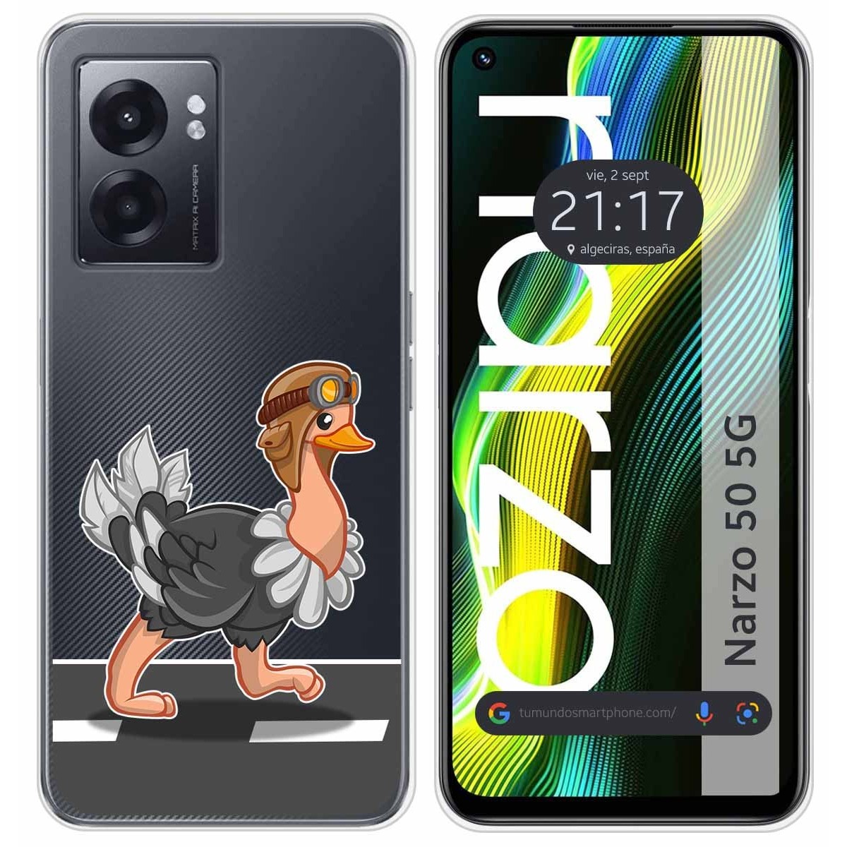 Funda Silicona Transparente para Realme Narzo 50 5G diseño Avestruz Dibujos