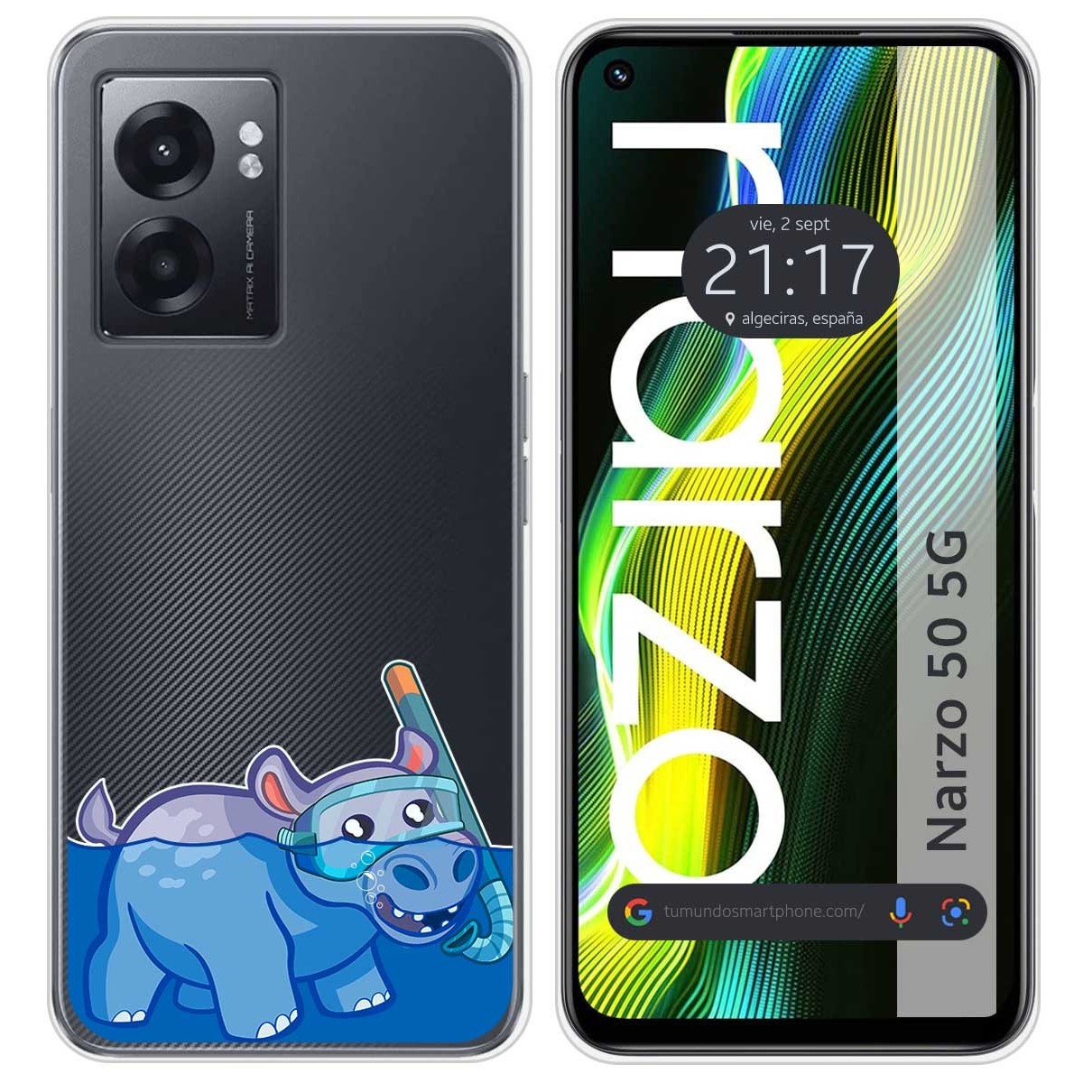Funda Silicona Transparente para Realme Narzo 50 5G diseño Hipo Dibujos