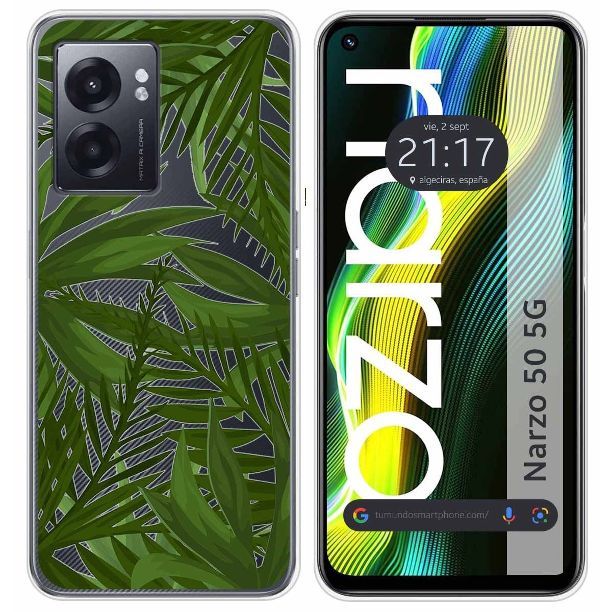 Funda Silicona Transparente para Realme Narzo 50 5G diseño Jungla Dibujos