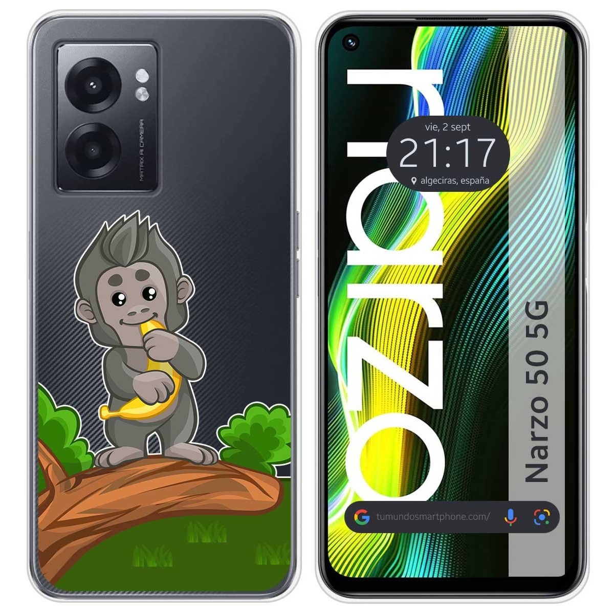 Funda Silicona Transparente para Realme Narzo 50 5G diseño Mono Dibujos