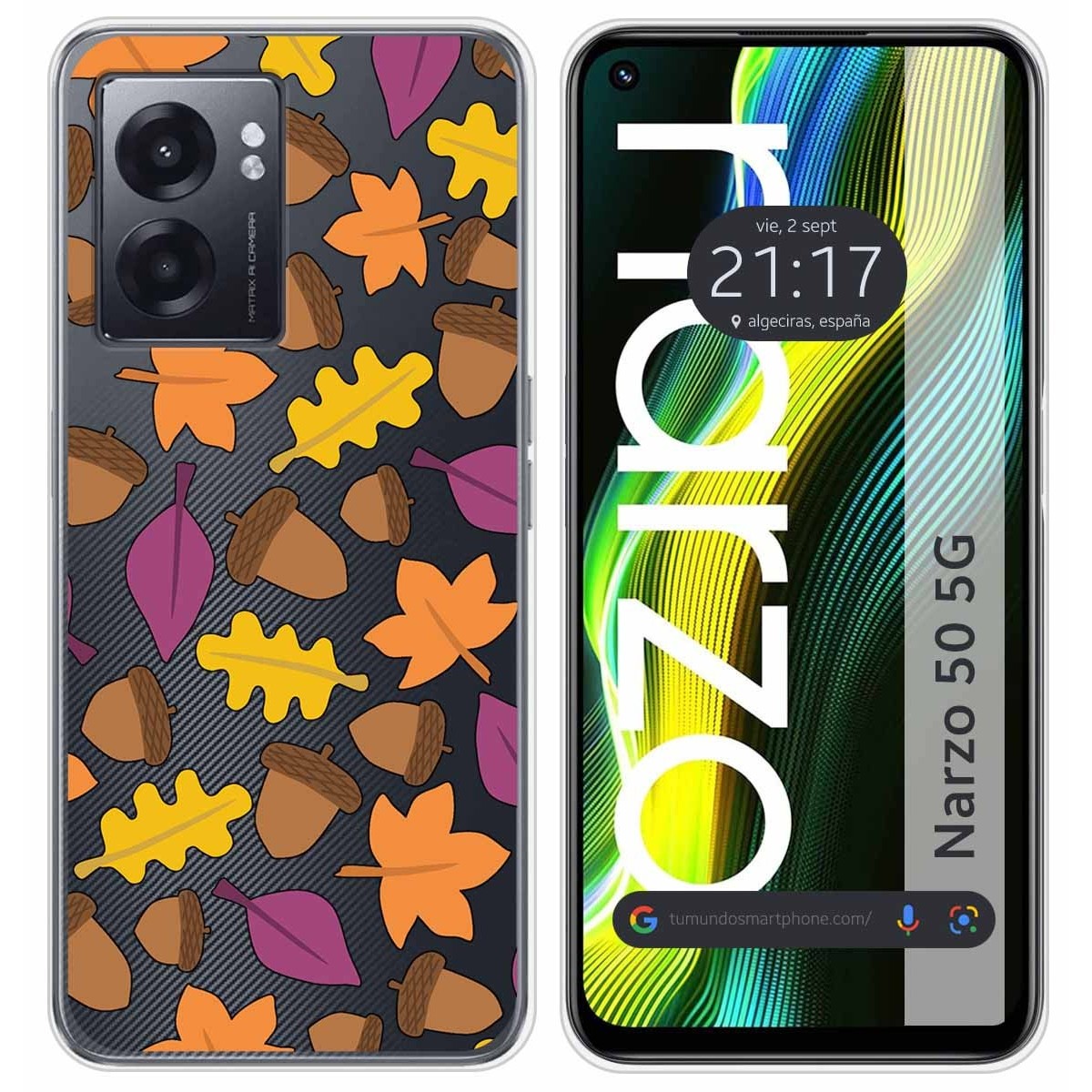 Funda Silicona Transparente para Realme Narzo 50 5G diseño Otoño Dibujos