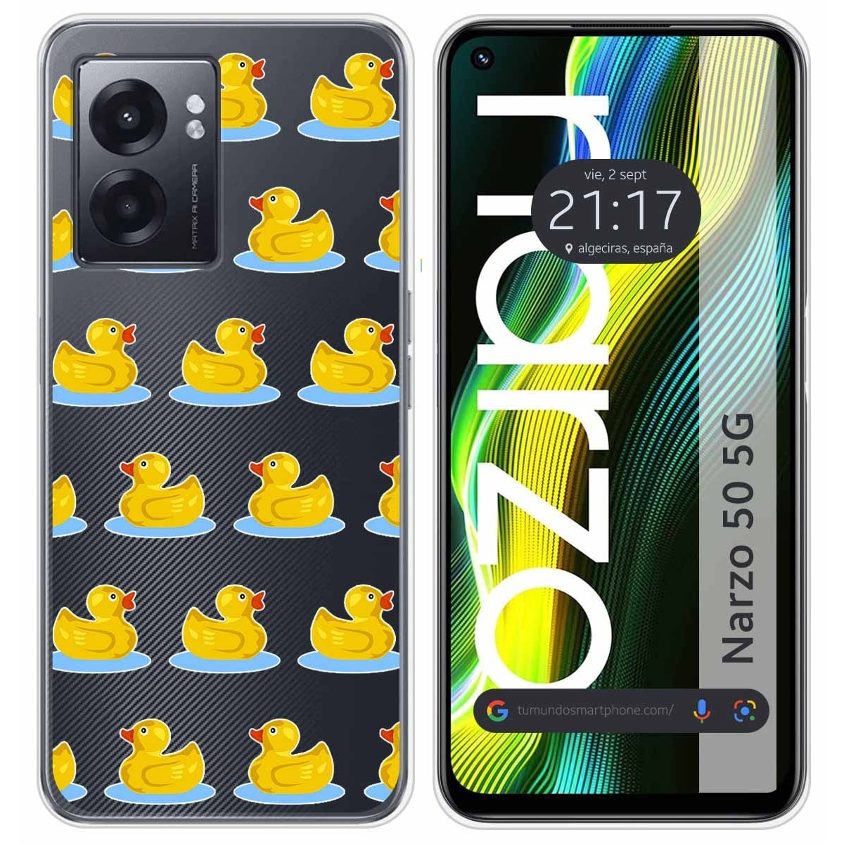 Funda Silicona Transparente para Realme Narzo 50 5G diseño Pato Dibujos
