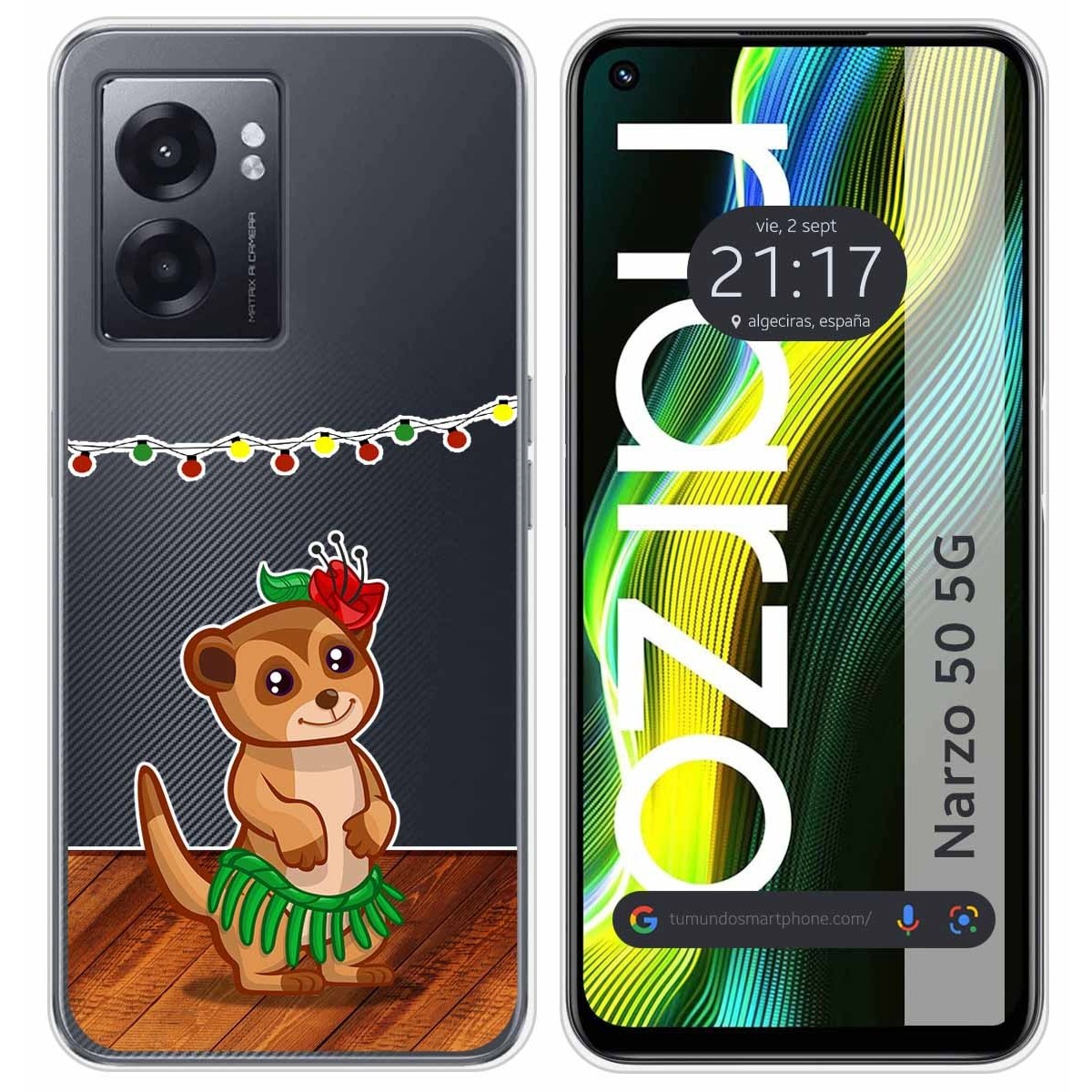 Funda Silicona Transparente para Realme Narzo 50 5G diseño Suricata Dibujos