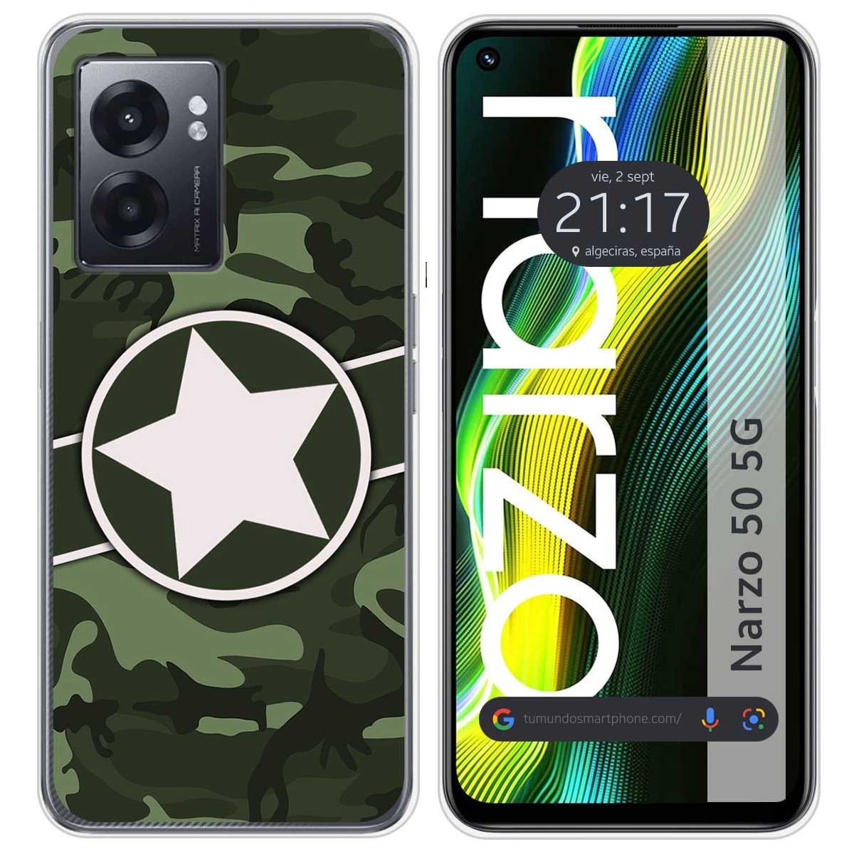 Funda Silicona para Realme Narzo 50 5G diseño Camuflaje 01 Dibujos