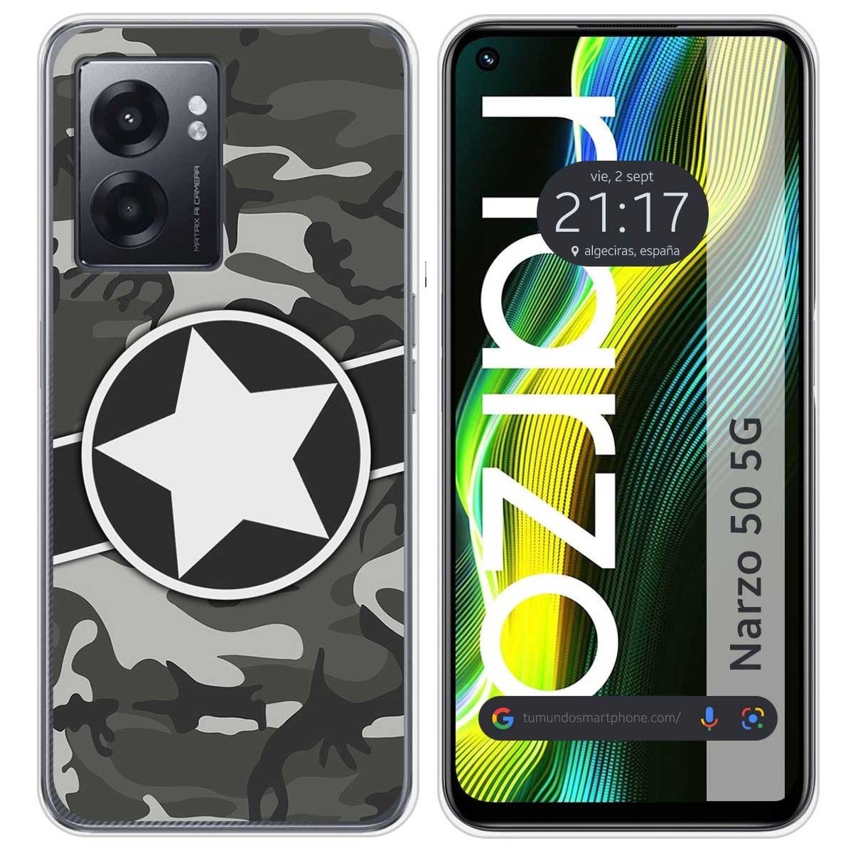Funda Silicona para Realme Narzo 50 5G diseño Camuflaje 02 Dibujos