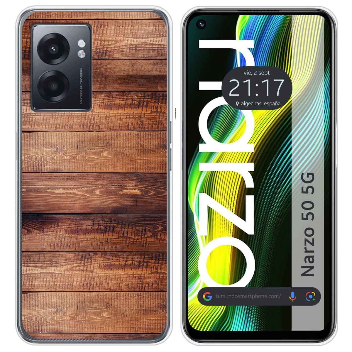 Funda Silicona para Realme Narzo 50 5G diseño Madera 02 Dibujos