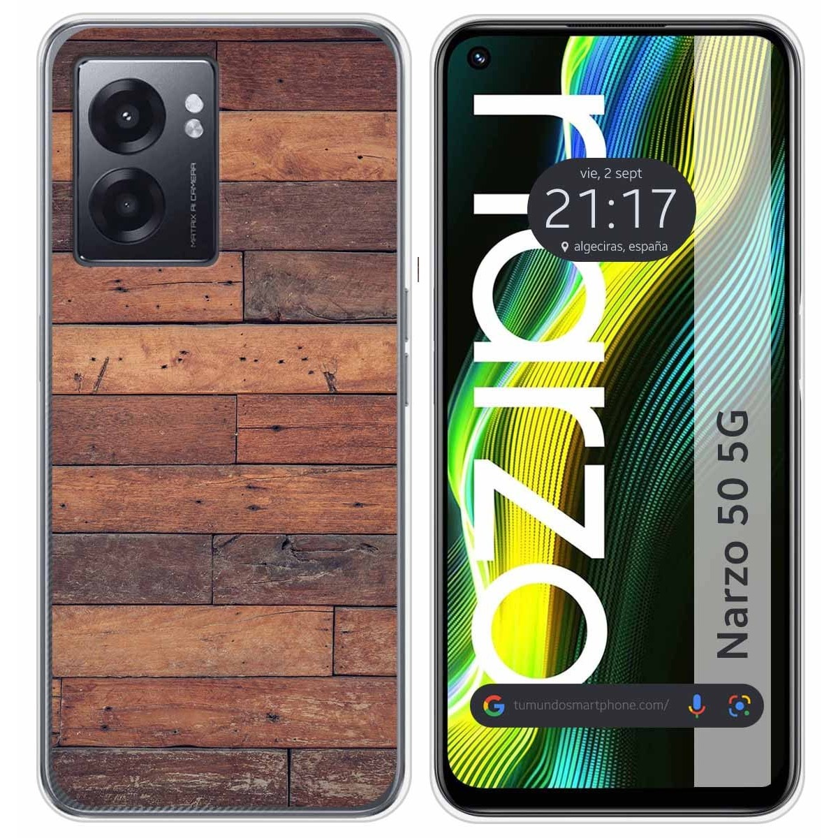 Funda Silicona para Realme Narzo 50 5G diseño Madera 03 Dibujos