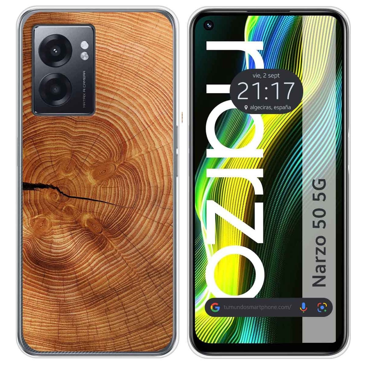 Funda Silicona para Realme Narzo 50 5G diseño Madera 04 Dibujos