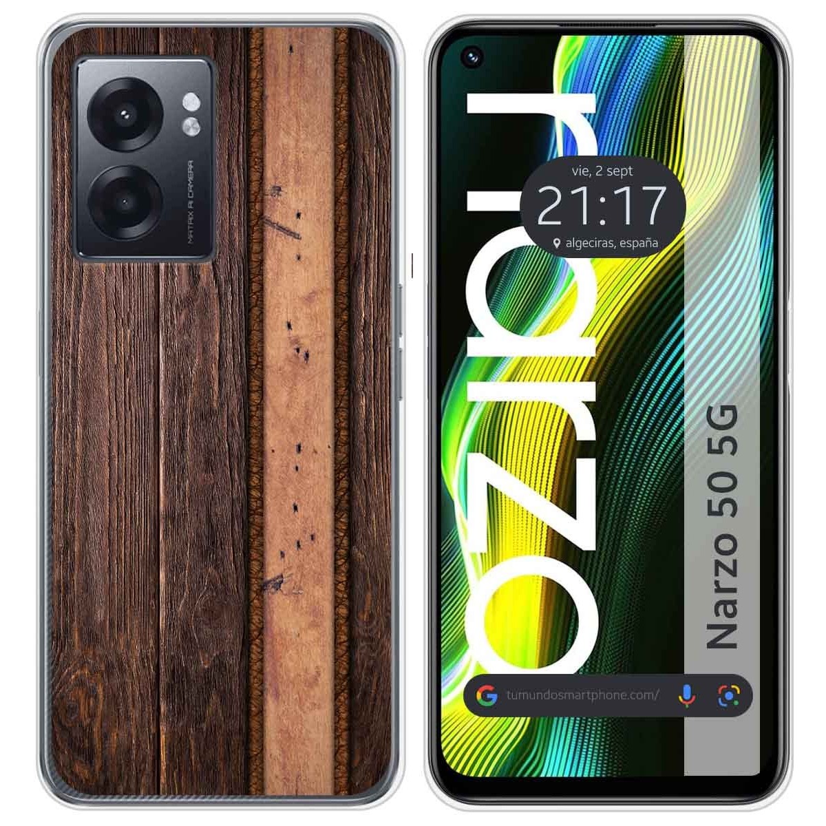 Funda Silicona para Realme Narzo 50 5G diseño Madera 05 Dibujos