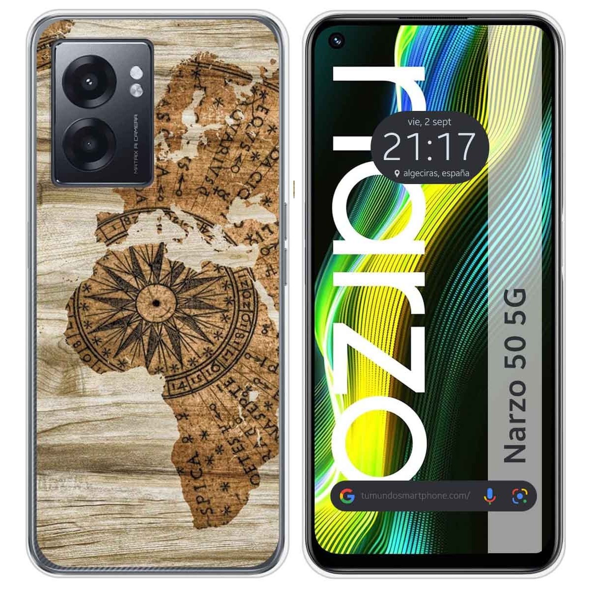 Funda Silicona para Realme Narzo 50 5G diseño Madera 07 Dibujos