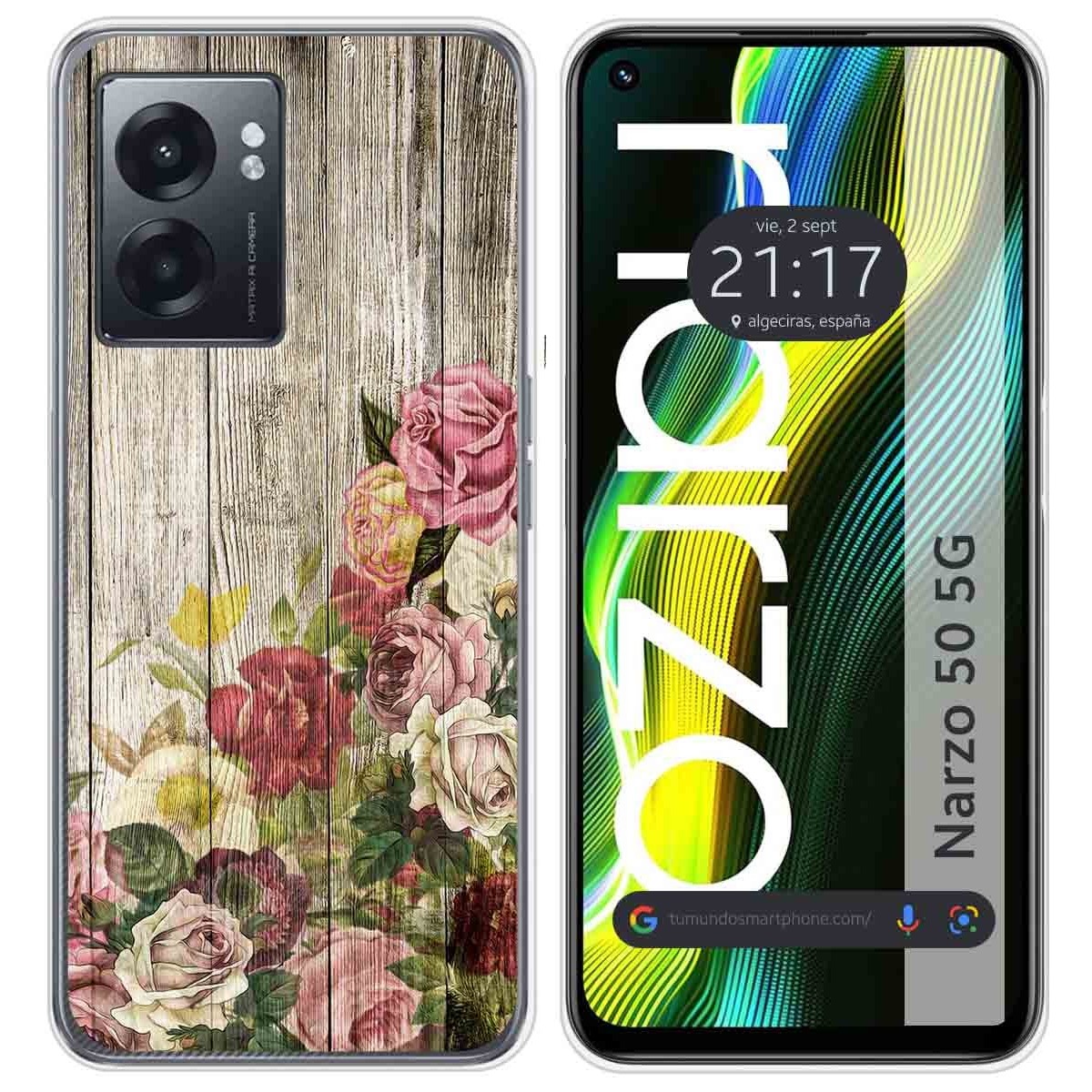 Funda Silicona para Realme Narzo 50 5G diseño Madera 08 Dibujos