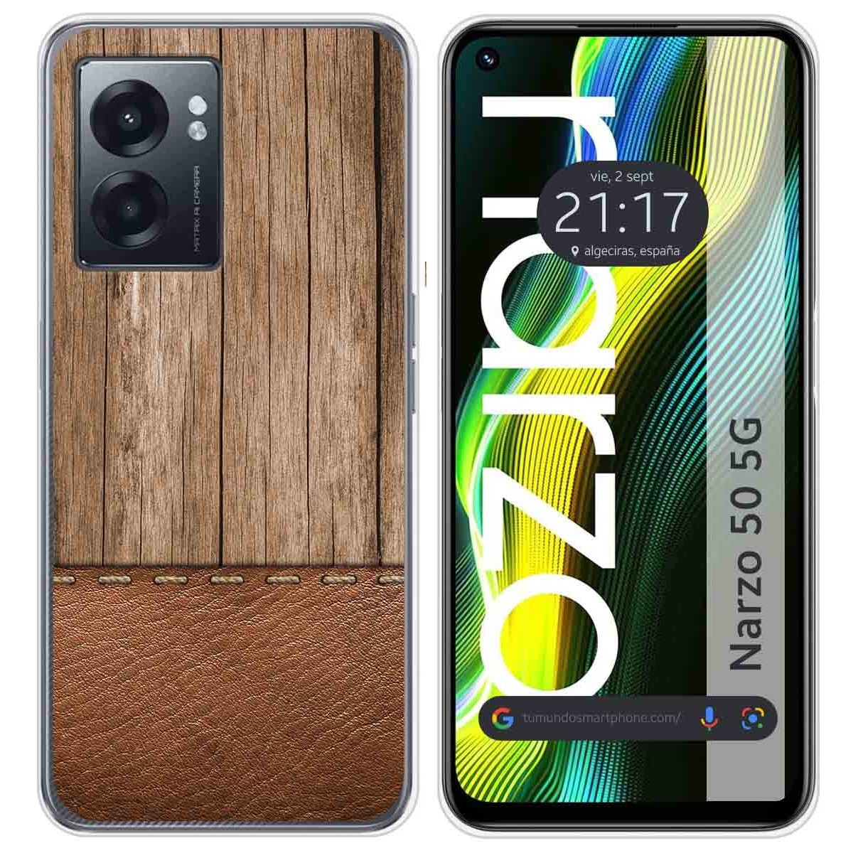 Funda Silicona para Realme Narzo 50 5G diseño Madera 09 Dibujos