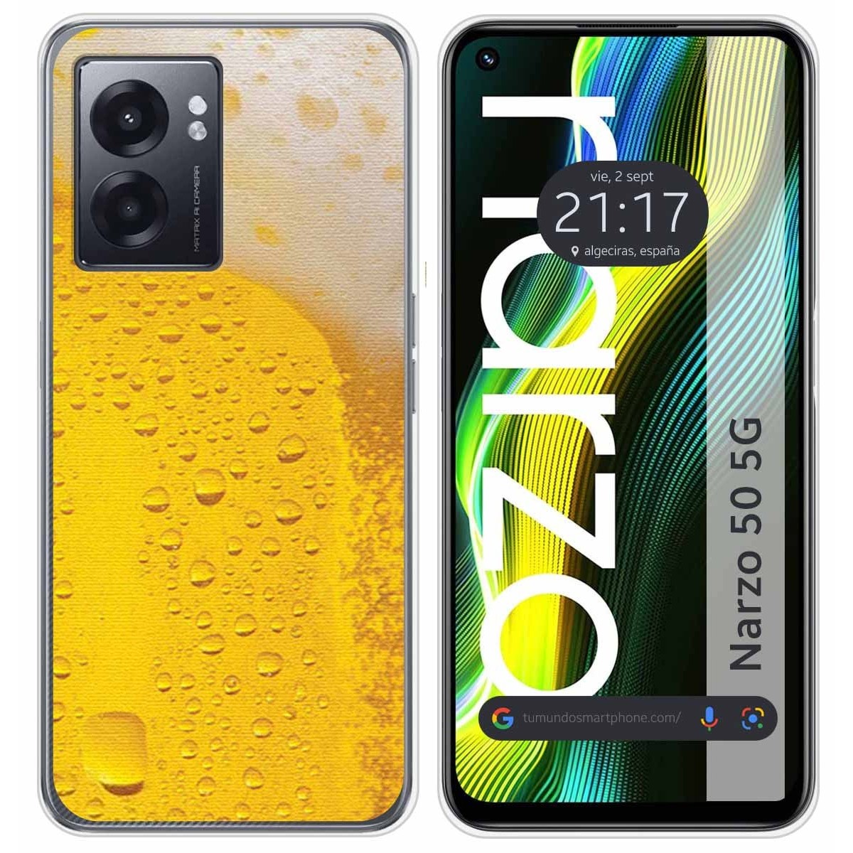 Funda Silicona para Realme Narzo 50 5G diseño Cerveza Dibujos