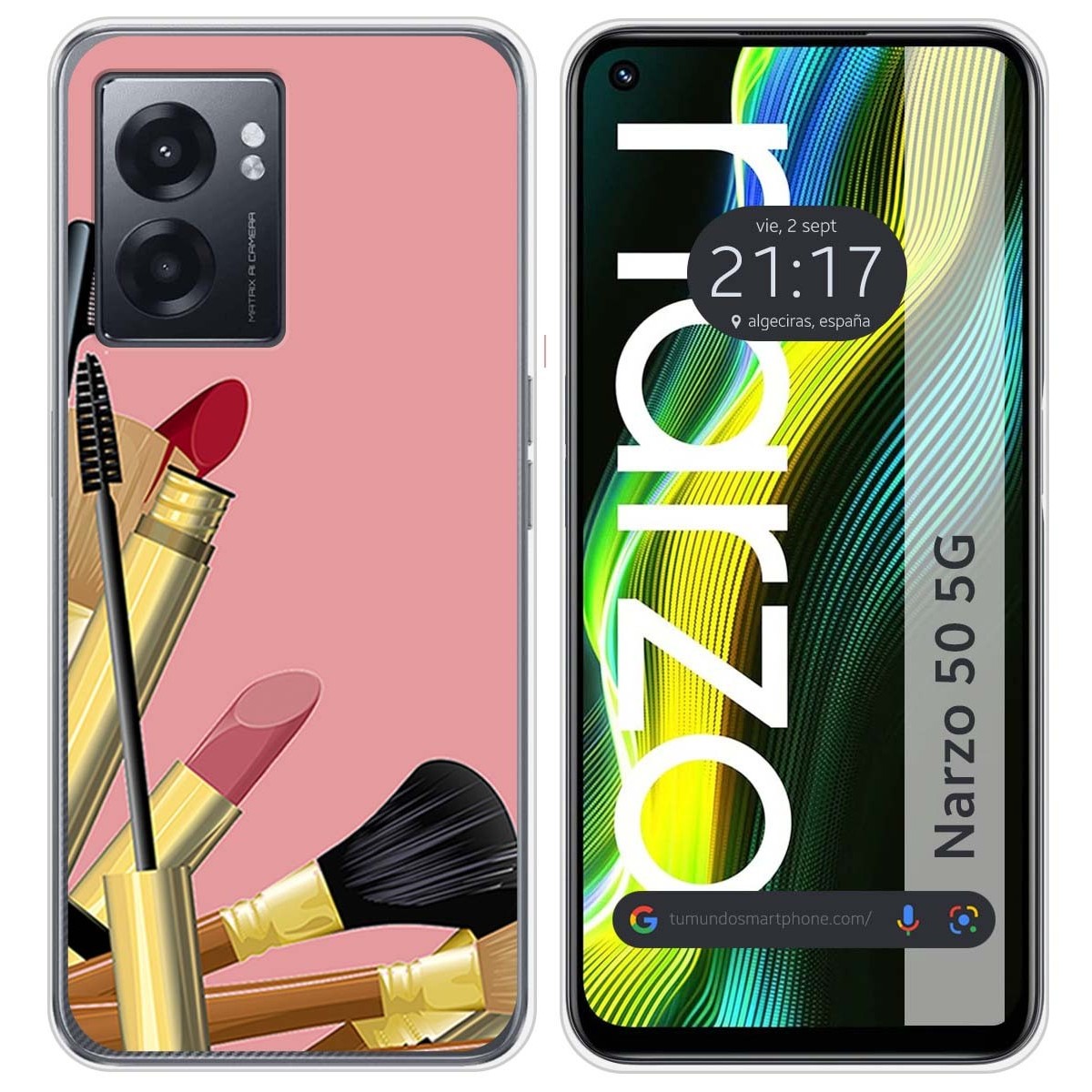 Funda Silicona para Realme Narzo 50 5G diseño Brochas Dibujos