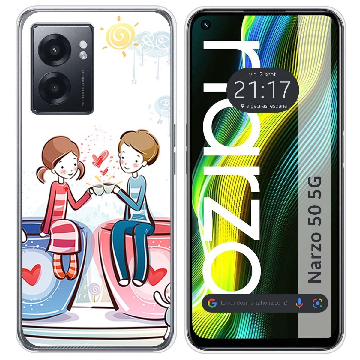 Funda Silicona para Realme Narzo 50 5G diseño Café Dibujos