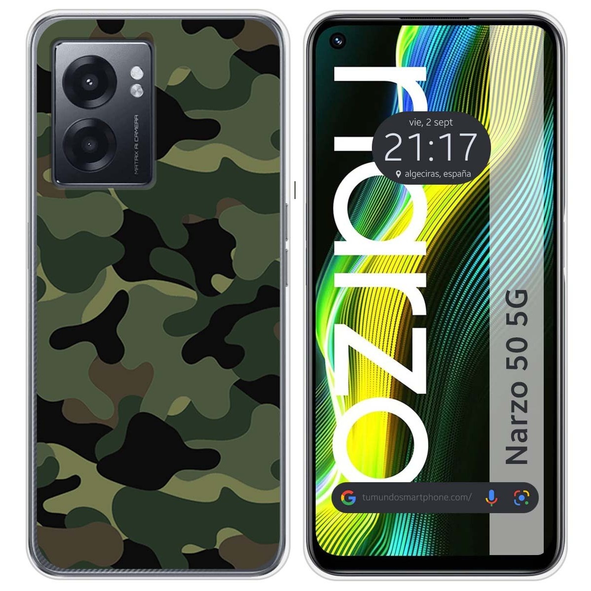 Funda Silicona para Realme Narzo 50 5G diseño Camuflaje Dibujos