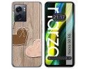 Funda Silicona para Realme Narzo 50 5G diseño Corazones Madera Dibujos