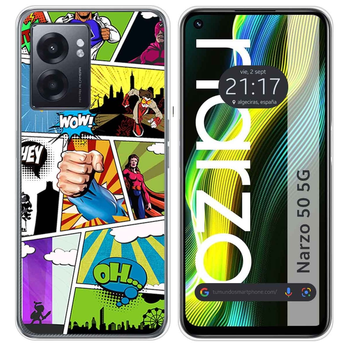 Funda Silicona para Realme Narzo 50 5G diseño Comic Dibujos