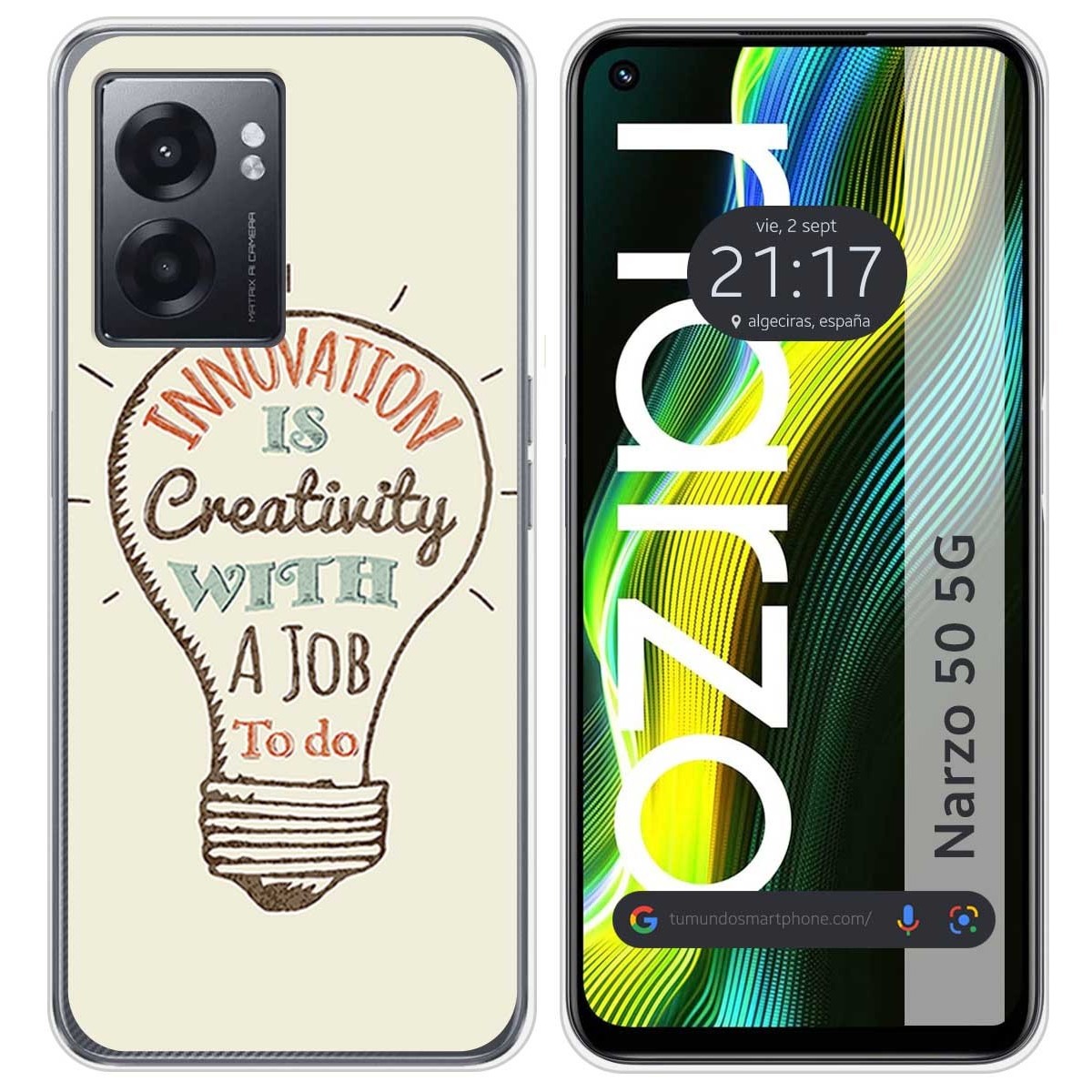 Funda Silicona para Realme Narzo 50 5G diseño Creativity Dibujos