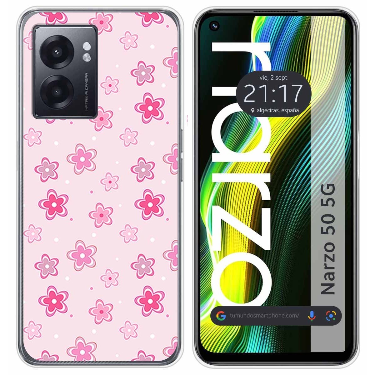 Funda Silicona para Realme Narzo 50 5G diseño Flores Dibujos