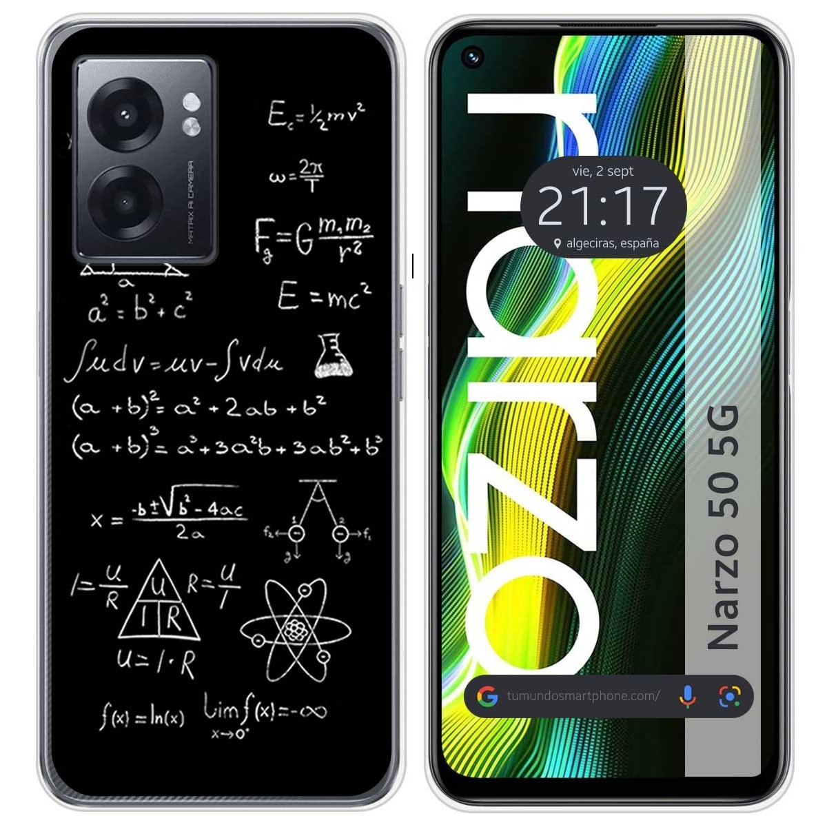 Funda Silicona para Realme Narzo 50 5G diseño Formulas Dibujos