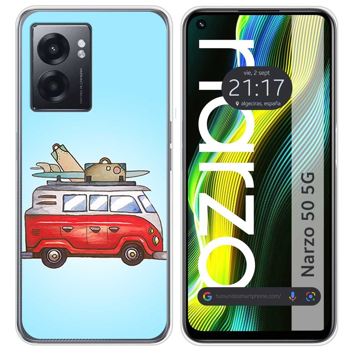 Funda Silicona para Realme Narzo 50 5G diseño Furgoneta Dibujos