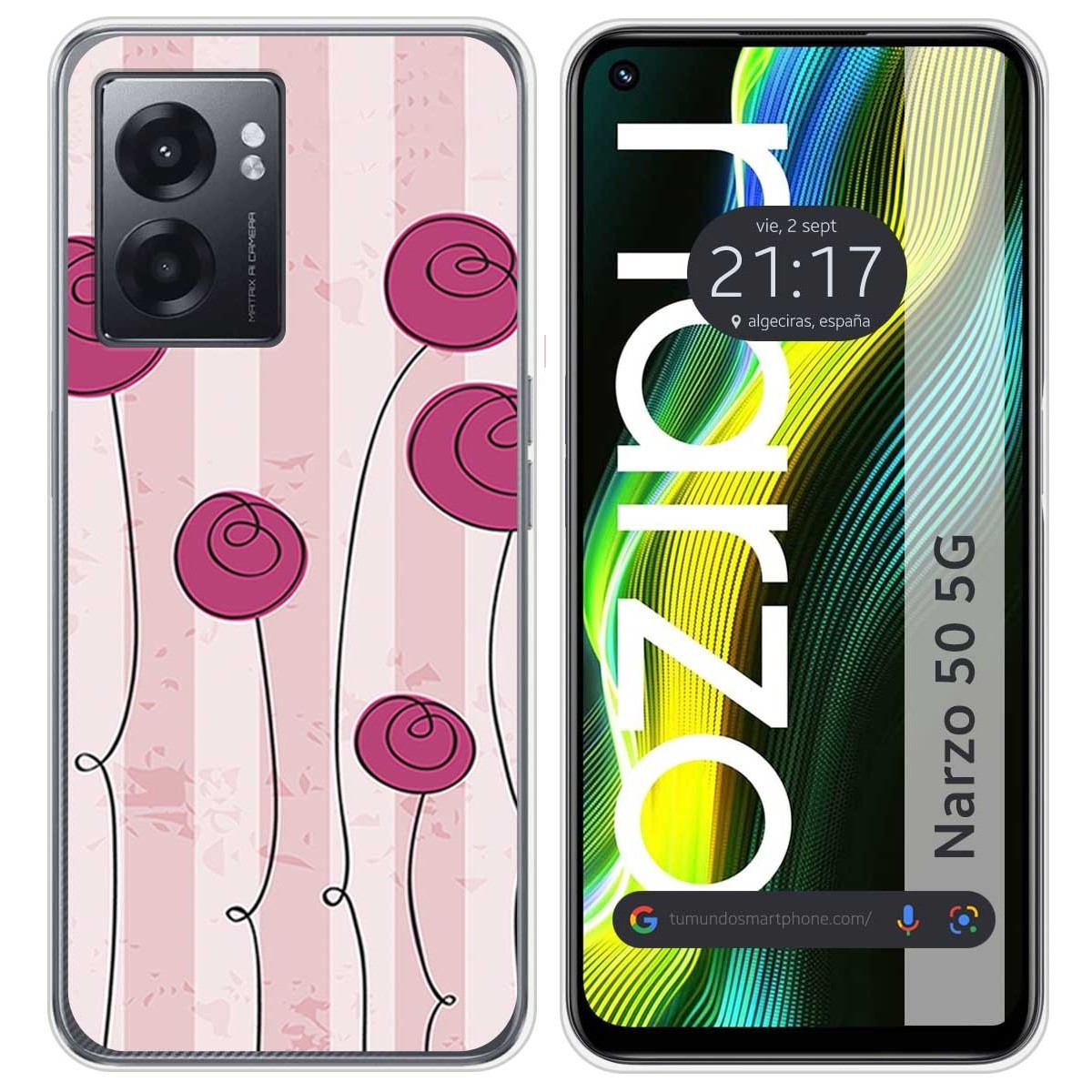 Funda Silicona para Realme Narzo 50 5G diseño Flores Vintage Dibujos