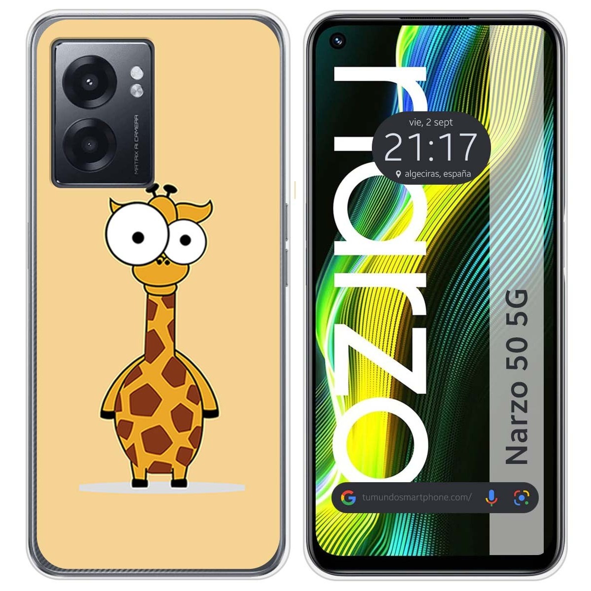 Funda Silicona para Realme Narzo 50 5G diseño Jirafa Dibujos