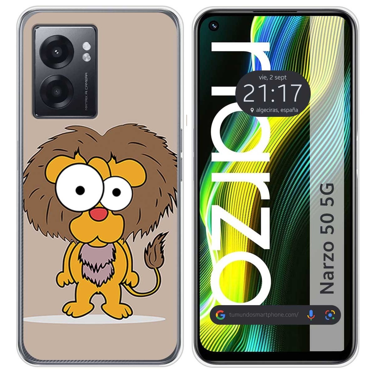 Funda Silicona para Realme Narzo 50 5G diseño Leon Dibujos