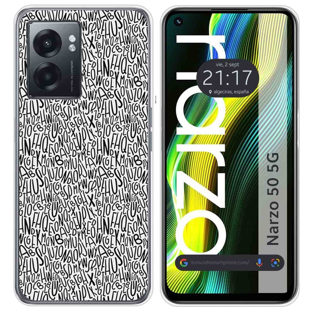 Funda Silicona para Realme Narzo 50 5G diseño Letras Dibujos