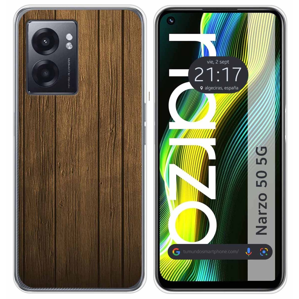 Funda Silicona para Realme Narzo 50 5G diseño Madera Dibujos