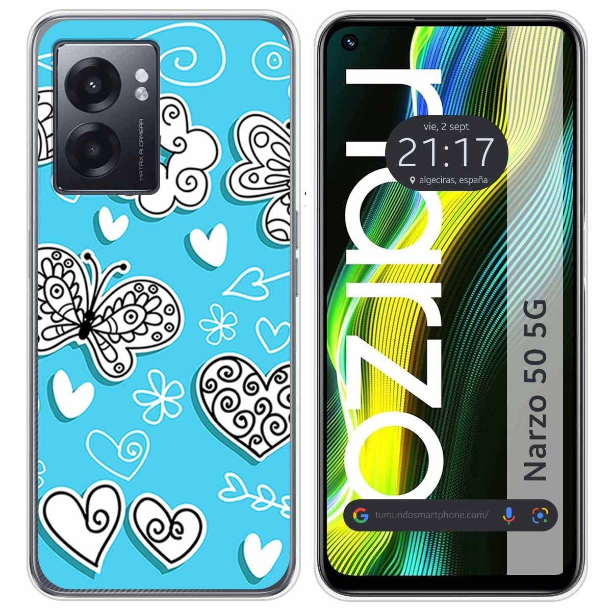 Funda Silicona para Realme Narzo 50 5G diseño Mariposas Dibujos
